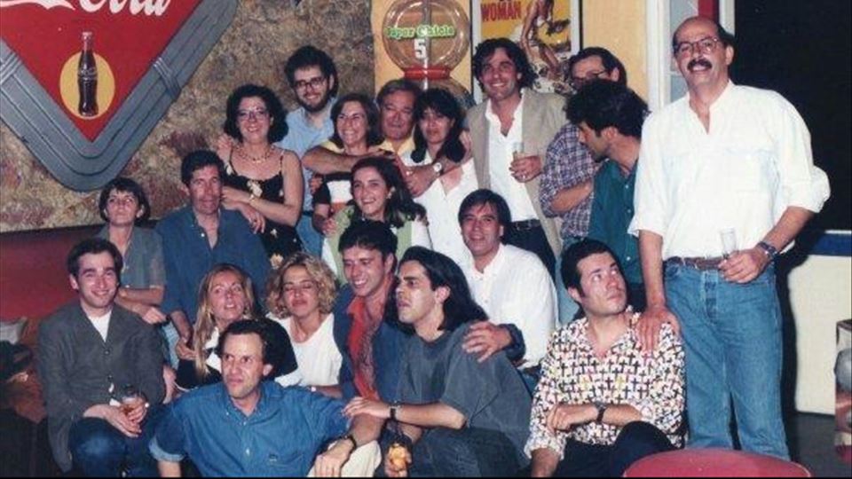 David Ferreira com várias "gerações" de equipas Emi Valentim de Carvalho com os GNR- Lançamento de "Tudo o que você queria ouvir" em 1996