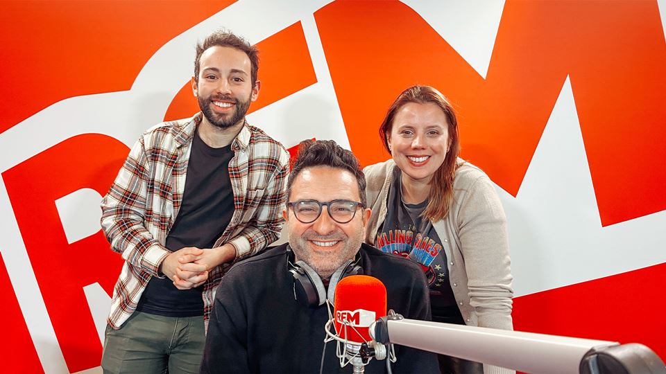 José Coimbra com ouvintes Tiago Oliveira e Joana Casalinho